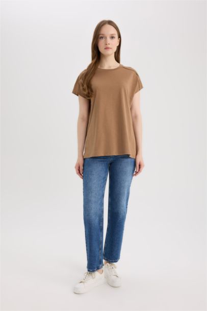 تيشيرت قطن برقبة مستديرة