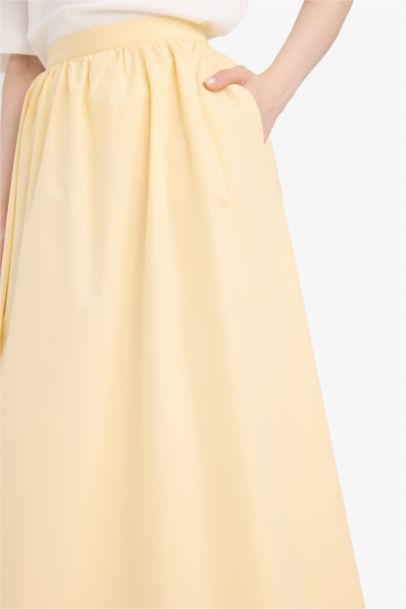 A Kesim Cepli Poplin Maxi Etek