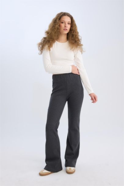 Flexible Waist Long Length Wide Leg Pants