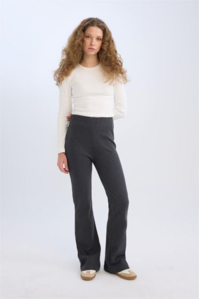 Flexible Waist Long Length Wide Leg Pants
