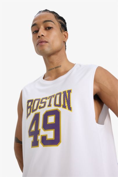 DeFactoFit Quick Drying Standard Fit Printed Sports Tank Top