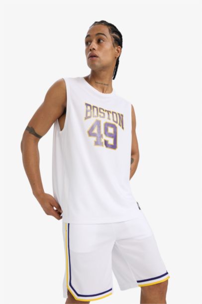 DeFactoFit Quick Drying Standard Fit Printed Sports Tank Top