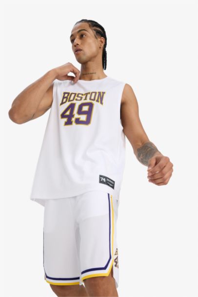 DeFactoFit Quick Drying Standard Fit Printed Sports Tank Top