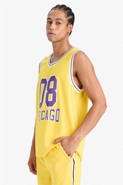 DeFactoFit Fast Drying Standard Fit Printed Sports Tank Top