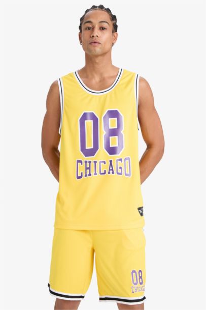 DeFactoFit Fast Drying Standard Fit Printed Sports Tank Top