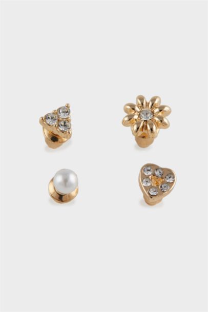 Woman 6 Piece Gold Earrings