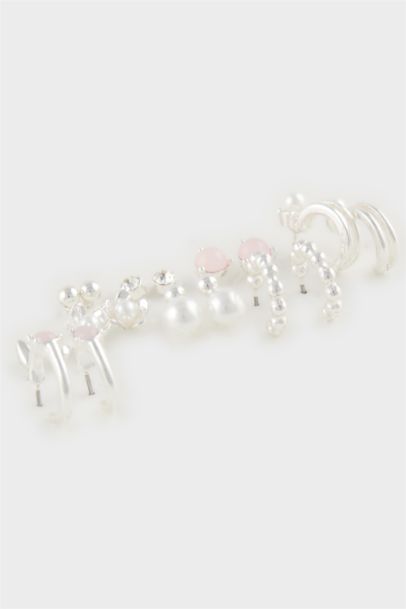 Woman 9 Piece Silver Earrings