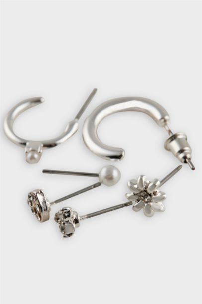 Woman 6 Piece Silver Earring