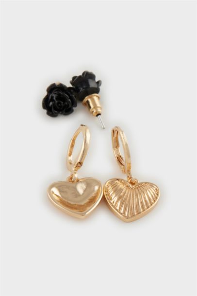 Woman 9 Piece Gold Earrings