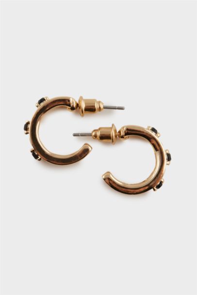 Woman 9 Piece Gold Earrings