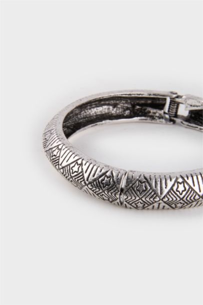 Woman Patterned Silver Bracelet