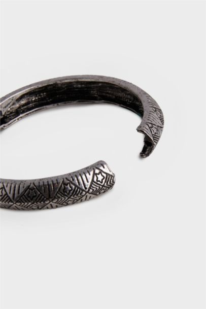 Woman Patterned Silver Bracelet