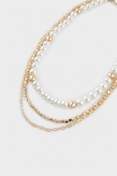 قلادة ذهبي نسائي - 3 قطع