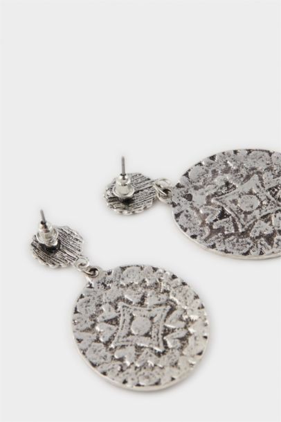 Woman Antique Blue Stone Woman Silver Earrings