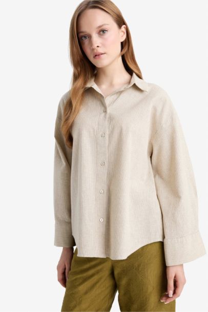 Relax Fit Linen Long Sleeve Shirt