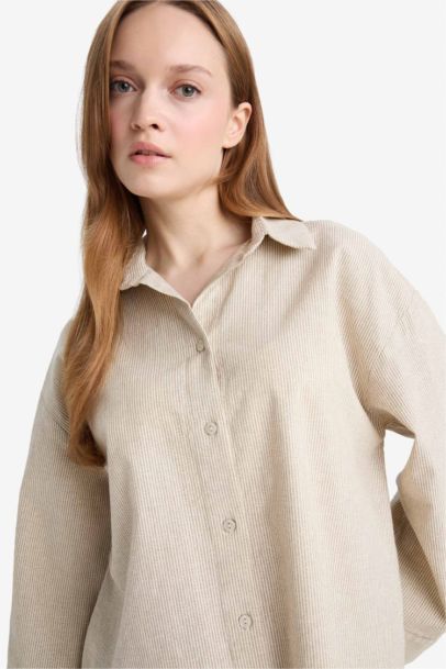 Relax Fit Linen Long Sleeve Shirt