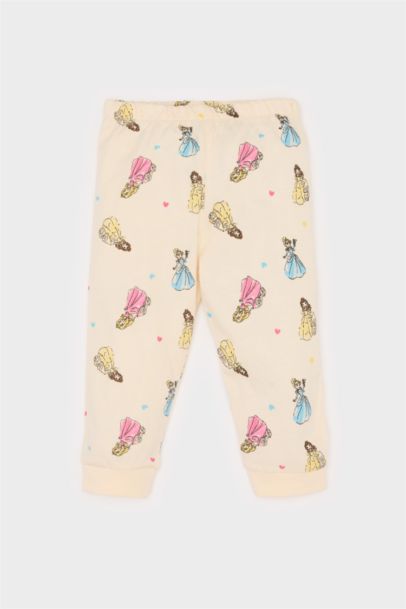 %100 Pamuklu Dısney Prenses Beli Lastikli Pijama Takımı Kız Bebek