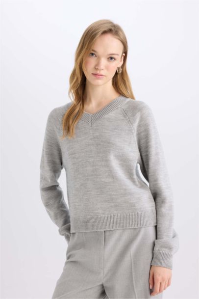 بلوز قصة عادية بياقة مستديرة