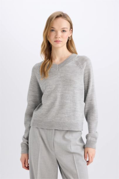 بلوز قصة عادية بياقة مستديرة