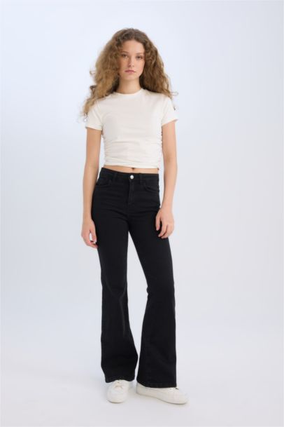 Pantalon Jean long à taille haute