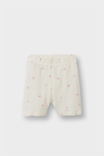 Baby Girl Fruit Patterned  Ribbed 2 Piece Pajama Set