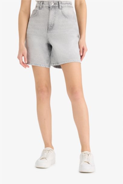 شورت برمودا جينز بخصر عالي