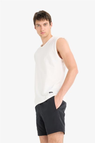 Regular Fit Mesh Lined Above Knee Swim Shorts