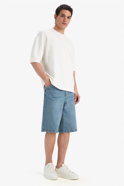 100% хлопковые широкие джинсовые бермуды (baggy fit)