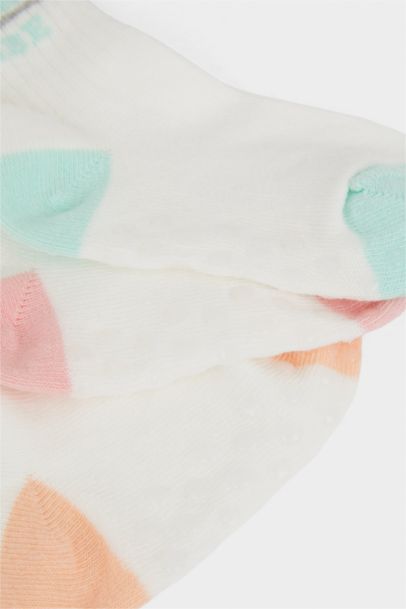 Нескользящие трикотажные носки для девочек из хлопка, 3 пары