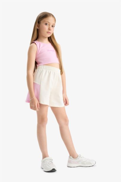 Girl Printed Sleeveless T-Shirt Shorts 2 Piece Set