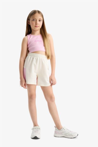 Girl Printed Sleeveless T-Shirt Shorts 2 Piece Set