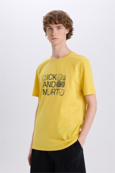 Regular Fit Rick and Morty Licensed Crew Neck Short Sleeve T-Shirt