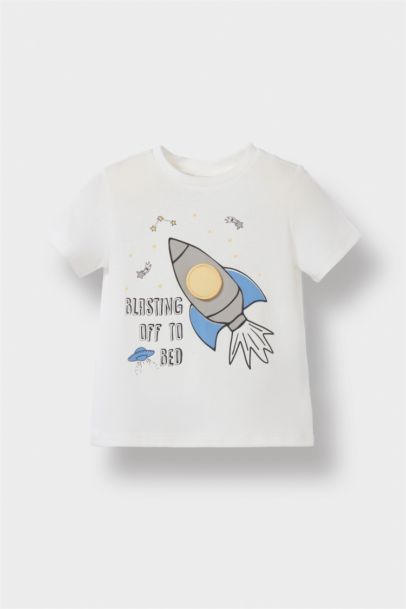 سيت بجامة بيبي ولادي بطبعة فضاء - قطعتين