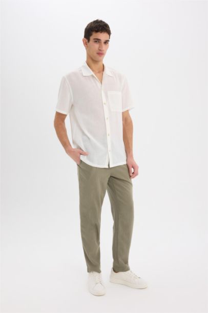 Летние брюки свободного кроя с короткими штанинами из льняной ткани Relax Fit