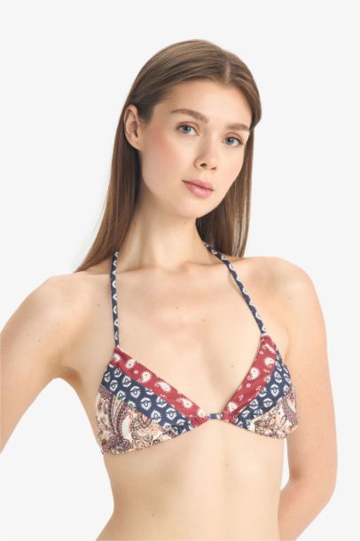 Regular Fit Desenli Bikini Üstü