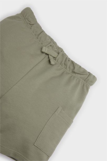 Short uni basique à taille élastique pour bébé garçon