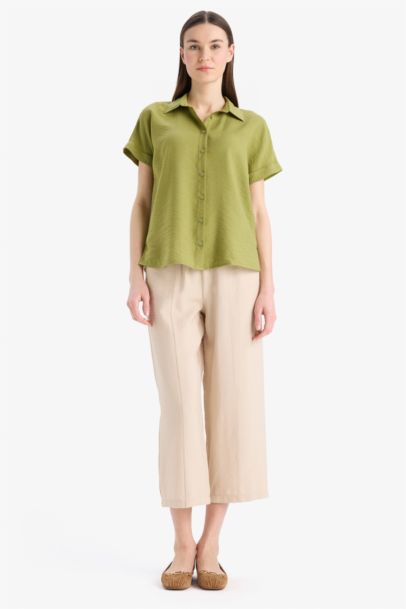 Regular Fit Shirt Collar Short Sleeve Shirt