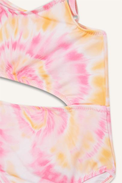 Girl Batik Patterned Swimsuit