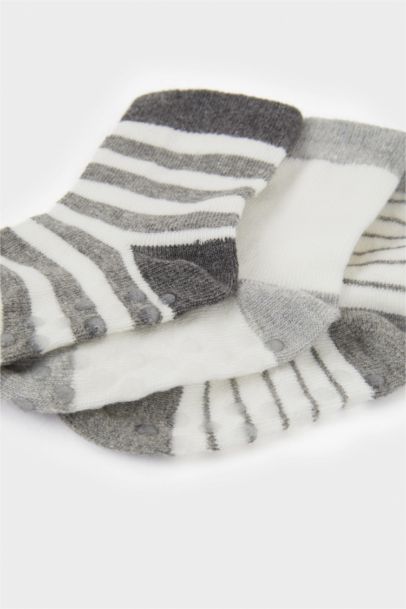 Lot de 3 paires de Chaussettes en coton antidérapantes pour bébé garçon