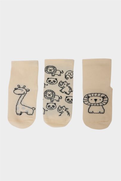Lot de 3 Chaussettes longues en coton à semelle antidérapante pour bébé garçon