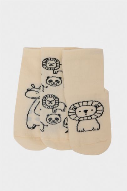 Lot de 3 Chaussettes longues en coton à semelle antidérapante pour bébé garçon