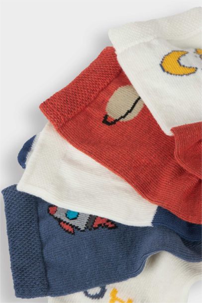 Baby Boy Non-Slip Sole 5 Piece Cotton Long Socks