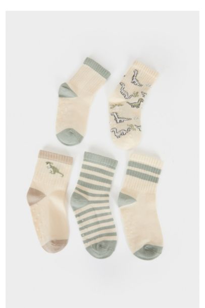 Baby Boy Non-Slip Base 5 Piece Cotton Long Socks