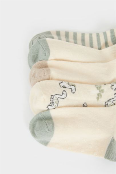 Baby Boy Non-Slip Base 5 Piece Cotton Long Socks
