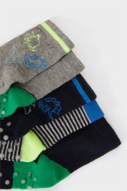 Lot de 5 paires de Chaussettes antidérapantes en coton pour bébé garçon