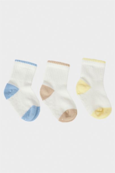 Lot de 3 paires de Chaussettes antidérapantes en coton pour bébé garçon
