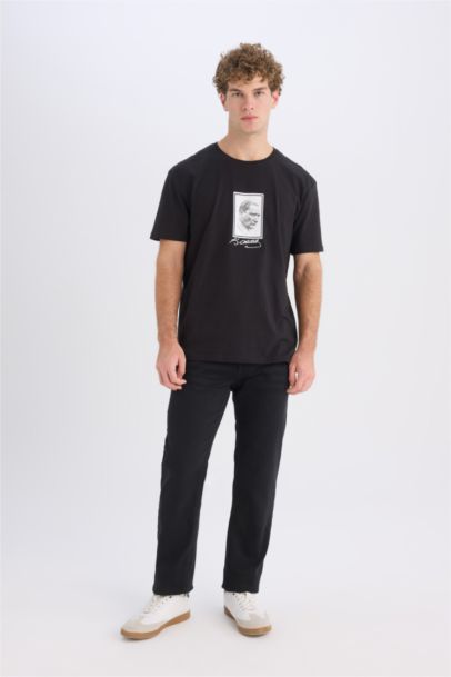 %100 Pamuk Regular Fit Bisiklet Yaka Atatürk Baskılı Kısa Kollu Tişört