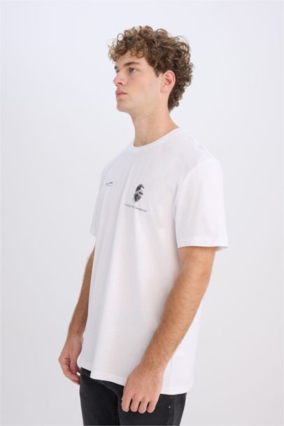 %100 Pamuk Regular Fit Bisiklet Yaka Atatürk Baskılı Kısa Kollu Tişört