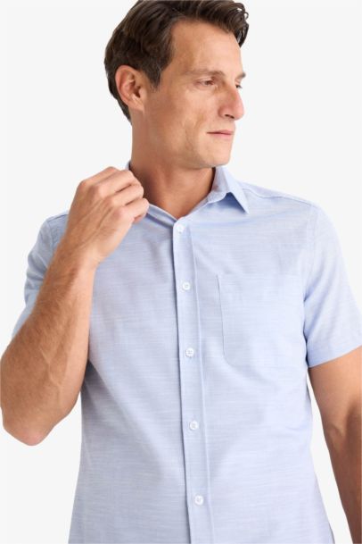 Modern Fit Yazlık Polo Yaka Basic Düz Kısa Kollu Gömlek