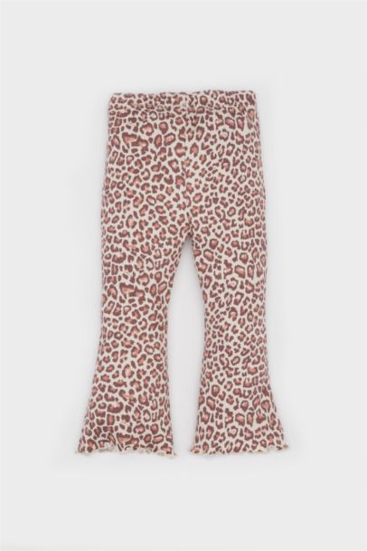 Leopar Desenli Fitilli Kaşkorse Tayt Kız Bebek
